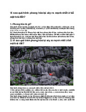 Vì sao quá trình phong hóa lại xảy ra mạnh nhất ở bề mặt trái đất - Địa lí 10