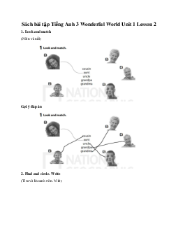 Giải Sách bài tập Tiếng Anh 3 Wonderful World Unit 1 Lesson 2