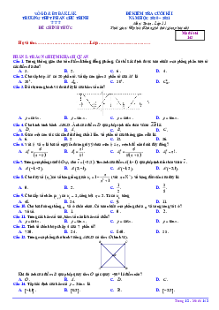 Đề thi HK1 Toán 11 năm 2020 – 2021 trường THPT Phan Chu Trinh – Đắk Lắk