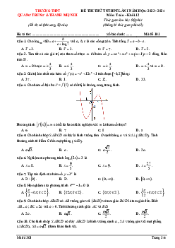 Đề thi thử Toán TN 2024 lần 1 trường THPT Quang Trung & Thanh Miện 3 – Hải Dương