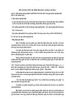 Đề cương ôn tập pháp luật đại cương/ Đại học nội vụ Hà Nội
