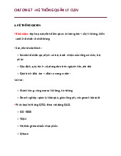 Chương 7 - Hệ Thống Quản Lý Chất Lượng môn Quản trị chất lượng  | Trường đại học Mở Hà Nội