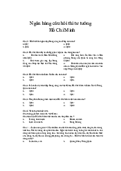 Bộ 342 Câu trắc ngiệm cuối kì Tư tưởng Hồ Chí Minh | Đại học Bách Khoa Hà Nội