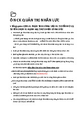 Tài liệu Ôn cuối kì Đánh Giá Hiệu Suất Nhân Viên | Môn Quản trị nhân lực - Đại học Kinh Tế Quốc Dân