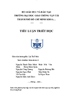 Tiểu luận triết học | Trường Đại học Giao thông Vận tải