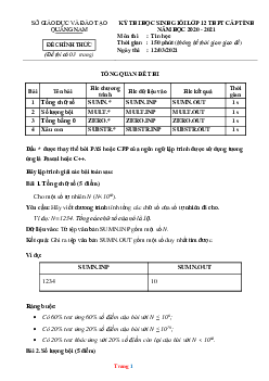 Đề thi HSG Tin Học 12 Sở Giáo Dục Quảng Nam 2021 (có đáp án)
