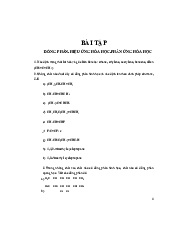Bài tập: Đồng phần - Hiệu ứng hóa học và phản ứng hóa học | Đại học Bách Khoa, Đại học Đà Nẵng