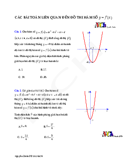 Các bài toán liên quan đến đồ thị hàm số y = f'(x) – Nguyễn Chiến Toán 12