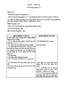 Giáo án Toán 1 - Tuần 11 | sách Cùng học để phát triển năng lực