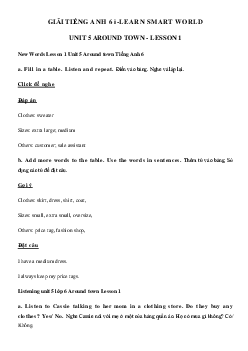Tiếng Anh lớp 6 Unit 5 lesson 1 - Smart World