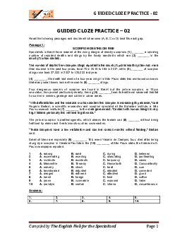 Guided cloze practice - 02 Compiled by the english hub for the specialised