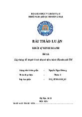 Lập bảng kế hoạch kinh doanh tiệm bánh Handmade TM | Bài thảo luận khởi sự kinh doanh