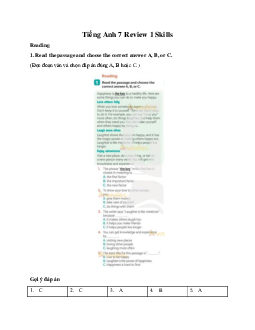 Tiếng Anh 7 Global Success Review 1 Skills