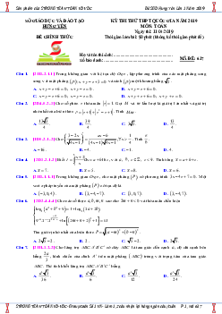 Đề thi thử THPT Quốc gia 2019 môn Toán sở GD&ĐT Hưng Yên
