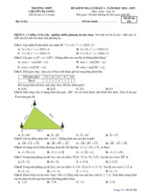 Đề cuối kỳ 1 Toán 10 năm 2024 – 2025 trường THPT chuyên Hạ Long – Quảng Ninh