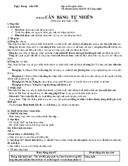 Giáo án Khoa học tự nhiên 8 Bài 46: Cân bằng tự nhiên | Kết nối tri thức