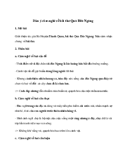 Văn mẫu lớp 8: Cảm nghĩ về bài thơ Qua Đèo Ngang của Bà Huyện Thanh Quan - Chân trời sáng tạo