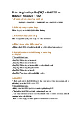 Phản ứng hoá học Ba(OH)2 + NaHCO3 → BaCO3 + Na2CO3 + H2O