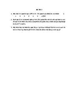 Đề thi học phần Nguyên lý Marketing