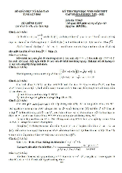 Đề thi chọn học sinh giỏi Toán THPT cấp tỉnh năm 2021 – 2022 sở GD&ĐT Yên Bái