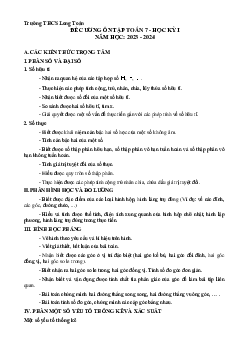 Đề cương Toán 7 học kỳ 1 năm 2023 – 2024 trường THCS Long Toàn – BR VT