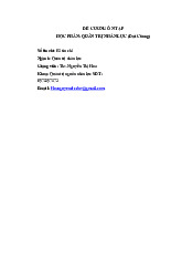 ĐỀ CƯƠNG ÔN TẬP QUẢN TRỊ NHÂN LỰC (ĐẠI CƯƠNG) - Số tín chỉ: 03