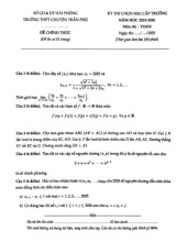 Đề thi chọn HSG Toán năm 2025 – 2026 trường THPT chuyên Trần Phú – Hải Phòng