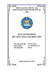 Bài Tập Tình Huống Quản Trị Chiến Lược | Trường Đại học Thương Mại