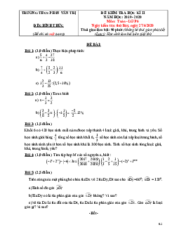 Đề kiểm tra học kì 2 Toán 6 năm 2019 – 2020 trường THCS Phan Văn Trị – TP HCM