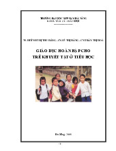 Giáo dục hoà nhập trẻ khuyết tật ở trường tiểu học Môn Toán thống kê | Trường Đại học Huế