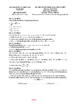 Đề thi tuyển sinh vào lớp 10 môn Toán THPT năm 2023-2024 sở GD An Giang (có đáp án và lời giải chi tiết)
