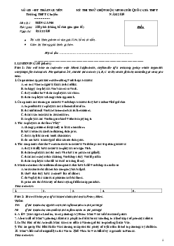 Kỳ thi thử chọn học sinh giỏi quốc gia THPT năm 2019 THPT Chuyên Thái Nguyên