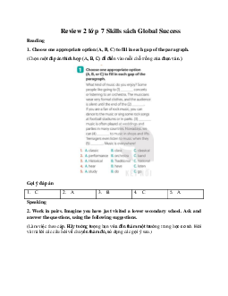 Review 2 lớp 7 Skills sách Global Success