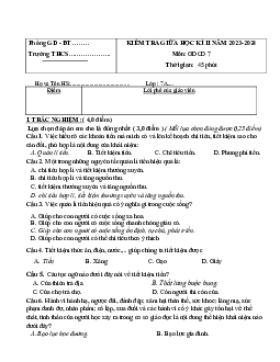 Đề thi giữa học kì 2 môn Giáo dục công dân 7 năm 2023 - 2024 sách Cánh diều - Đề 4
