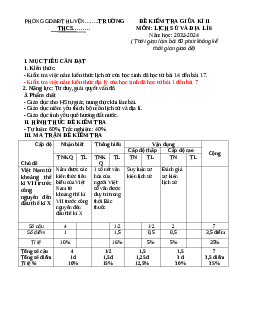 Đề thi giữa học kì 2 môn Lịch sử - Địa lí 6 năm 2023 - 2024 sách Chân trời sáng tạo | Đề 3