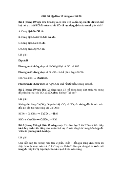 Hóa học 12 - Nhận biết một số chất khí