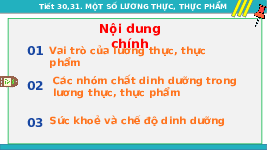 Giáo án điện tử Khoa học tự nhiên 6 bài 15 Kết nối tri thức : Một số lương thực, thực phẩm