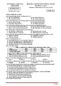 Đề thi HK2 môn Địa 11 Sở GD&ĐT Quảng Nam 2020-2021 (Có đáp án)