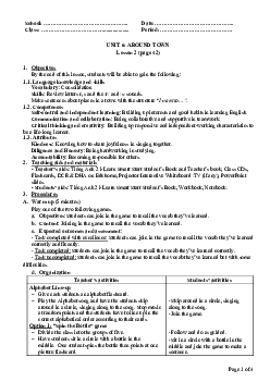 Unit 6: U6L1A | Giáo án Tiếng Anh 2 sách i-Learn Smart Start (Cả năm)