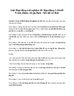 Giải Hoạt động trải nghiệm 10: Hoạt động 2 chủ đề 5 Kết Nối Tri Thức
