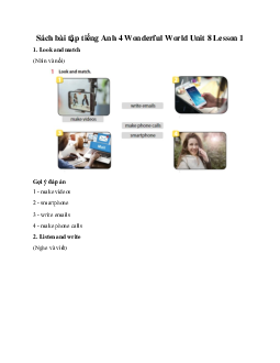 Sách bài tập tiếng Anh 4 Wonderful World Unit 8 Lesson 1