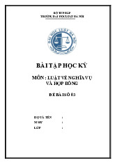 Bài tập học kì luật về nghĩa vụ và hợp đồng | Trường đại học luật Hà Nội