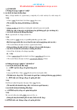 Chuyên đề ngữ pháp Tiếng Anh: chuyên đề 15 từ chỉ số lượng-expressions of Quantity