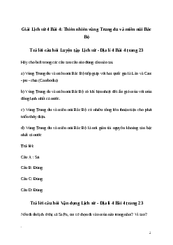 Giải Lịch sử Địa lí lớp 4 Bài 4: Thiên nhiên vùng Trung du và miền núi Bắc Bộ | Kết nối tri thức
