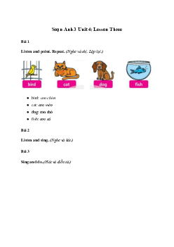Giải Tiếng Anh lớp 3 Unit 4: Lesson Three | Family and Friends