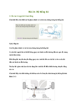 Giải Công nghệ 11 Bài 24: Hệ thống lái | Kết nối tri thức