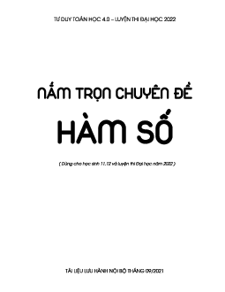 Nắm trọn chuyên đề hàm số Toán 12