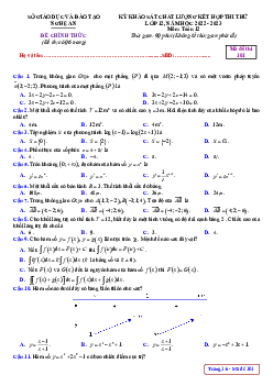 Đề thi thử tốt nghiệp THPT năm 2023 môn Toán sở GD&ĐT Nghệ An
