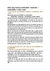 Phản ứng hoá học CH3COOH + NaHCO3 → CH3COONa + CO2 + H2O