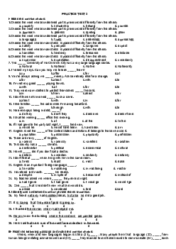 Đề thi Practice test 3 | Tiếng Anh 12